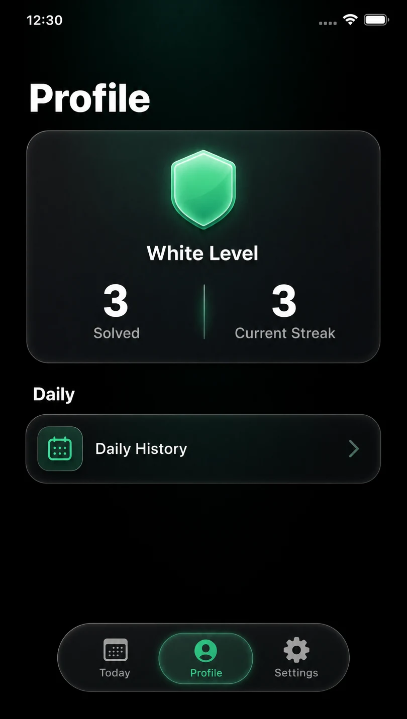 Jix profile with level shield, solved count and streak